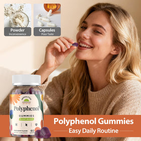 Gélules de polyphénols Nepeolithia avec des fruits et herbes