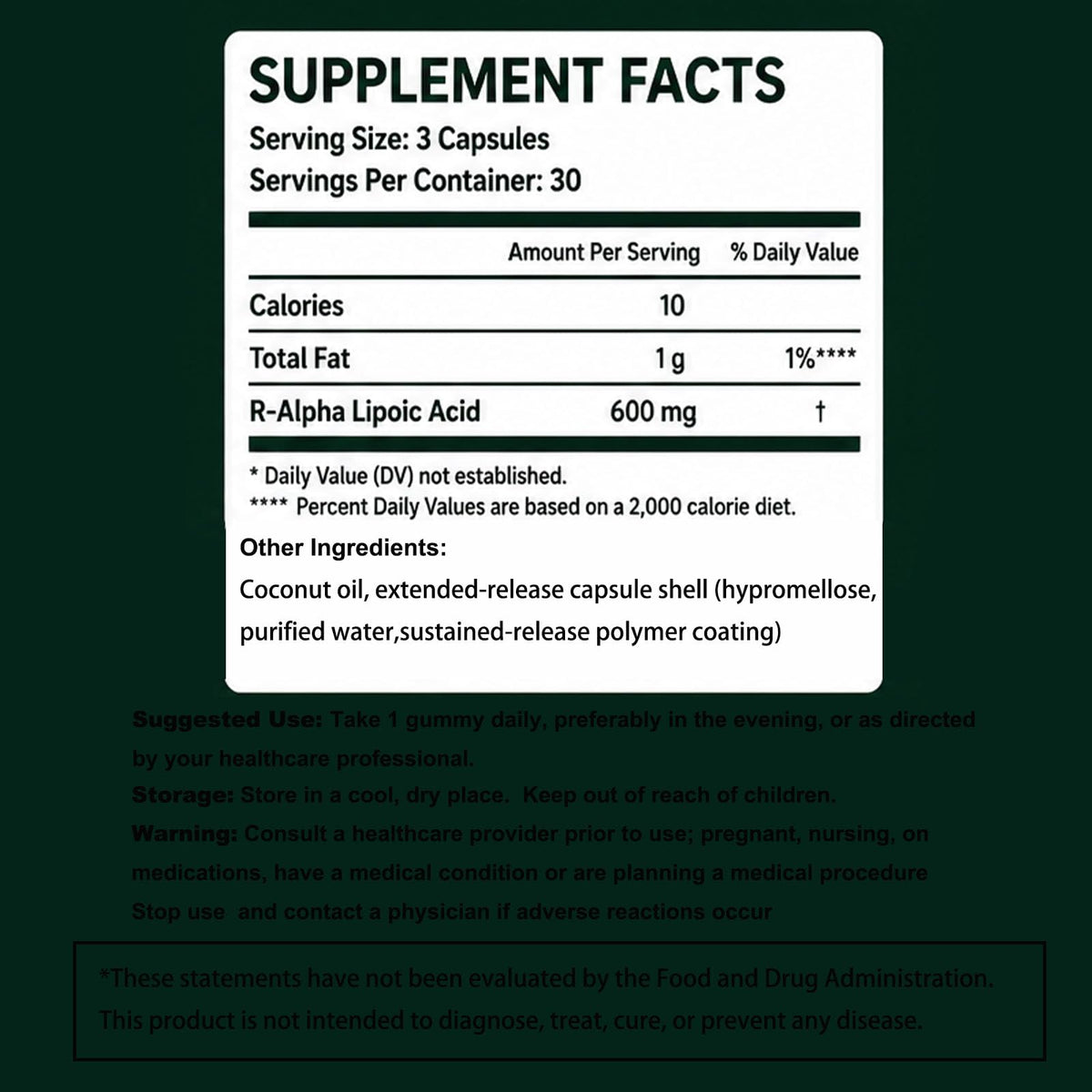 Gélules de R-Alpha Lipoic Acid dans une main