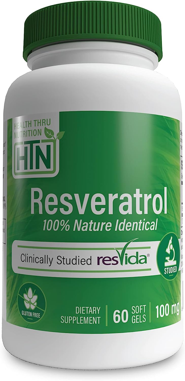 Gélules de Resveratrol 100 mg Health Thru Nutrition en boîte