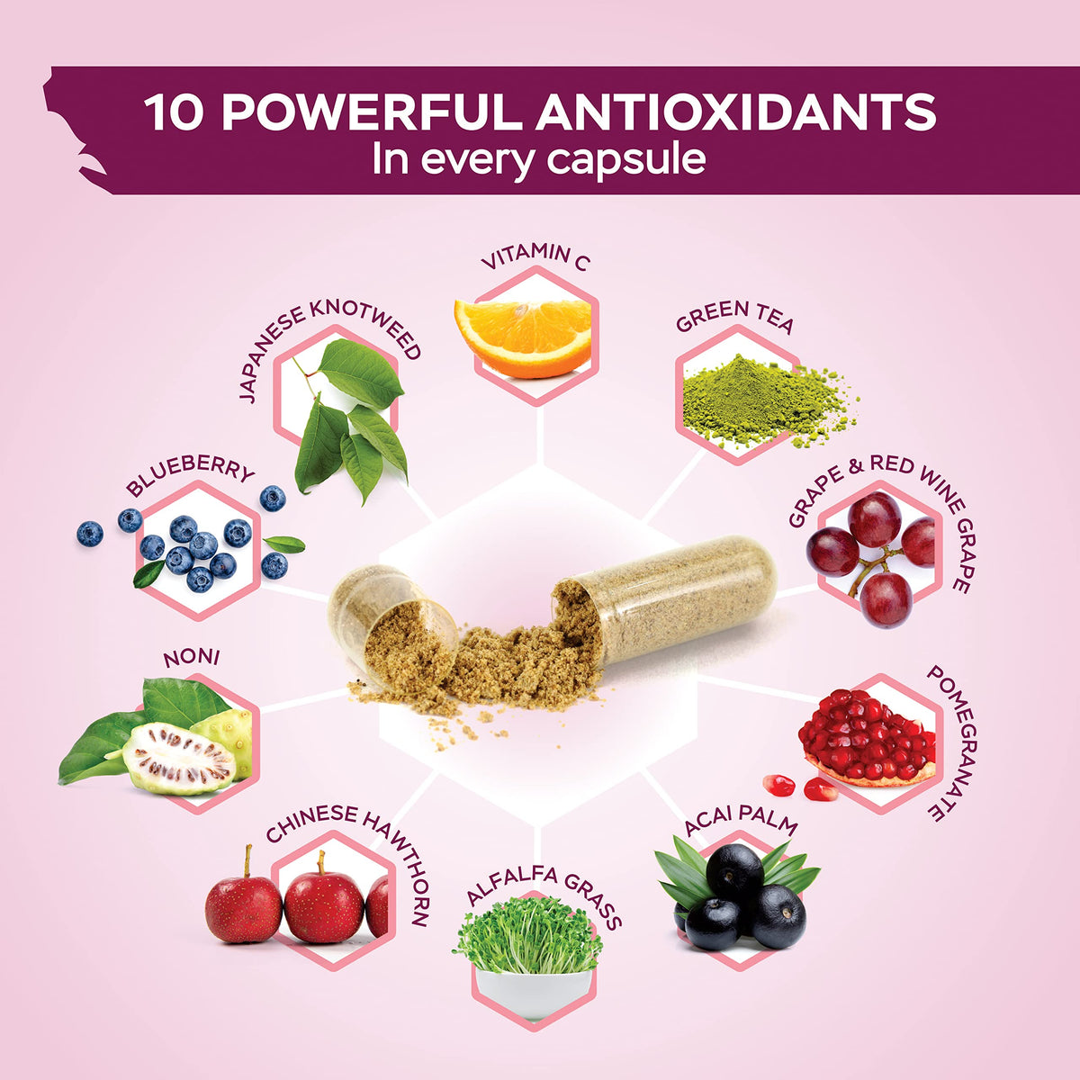 Gélules de Resvératrol 1450mg sur une table en bois