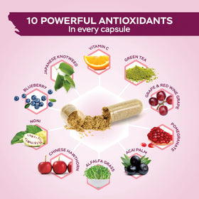 Gélules de Resvératrol 1450mg sur une table en bois