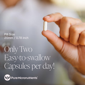 Gélules de resvératrol Pure Micronutrients sur une cuillère en bois