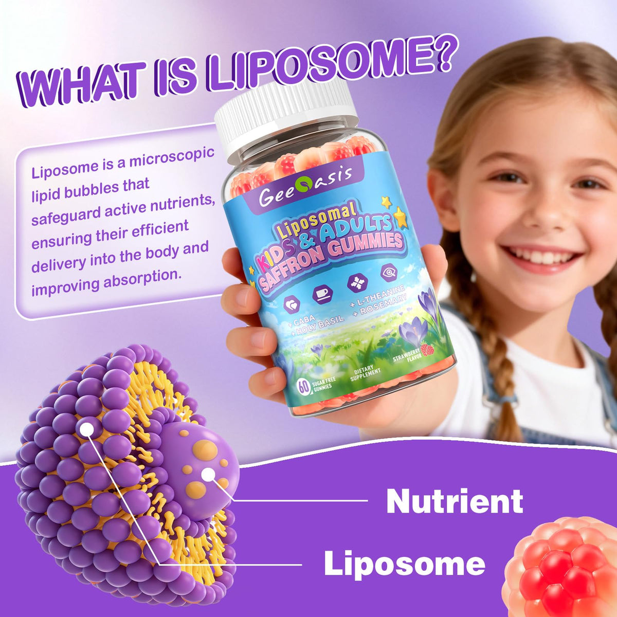 Gélules de Safran Liposomal sur une table