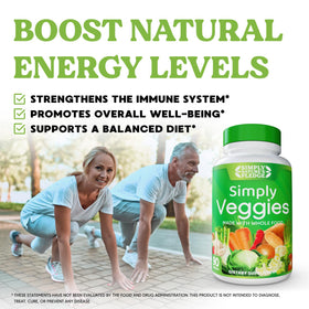 Gélules de Simply Nature's Pledge Superfood sur fond blanc