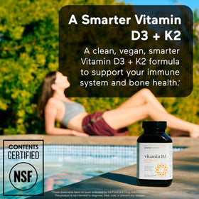 Gélules de SMARTERNUTRITION D3 K2 sur une surface blanche