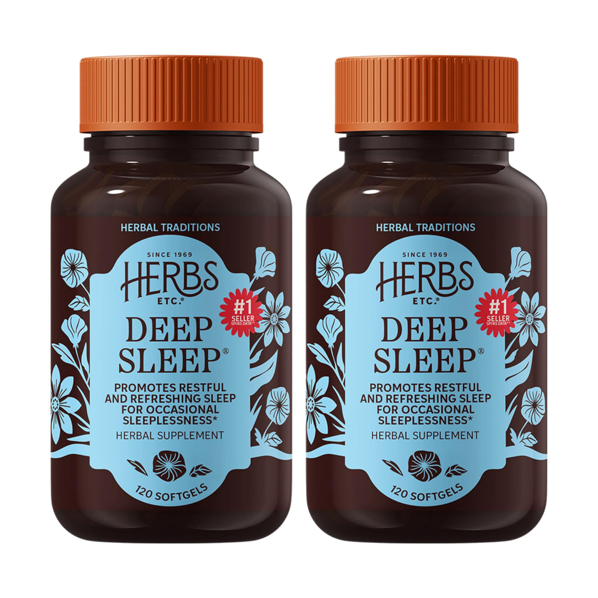 Gélules de sommeil Herbs Etc. en boîte, vue de face
