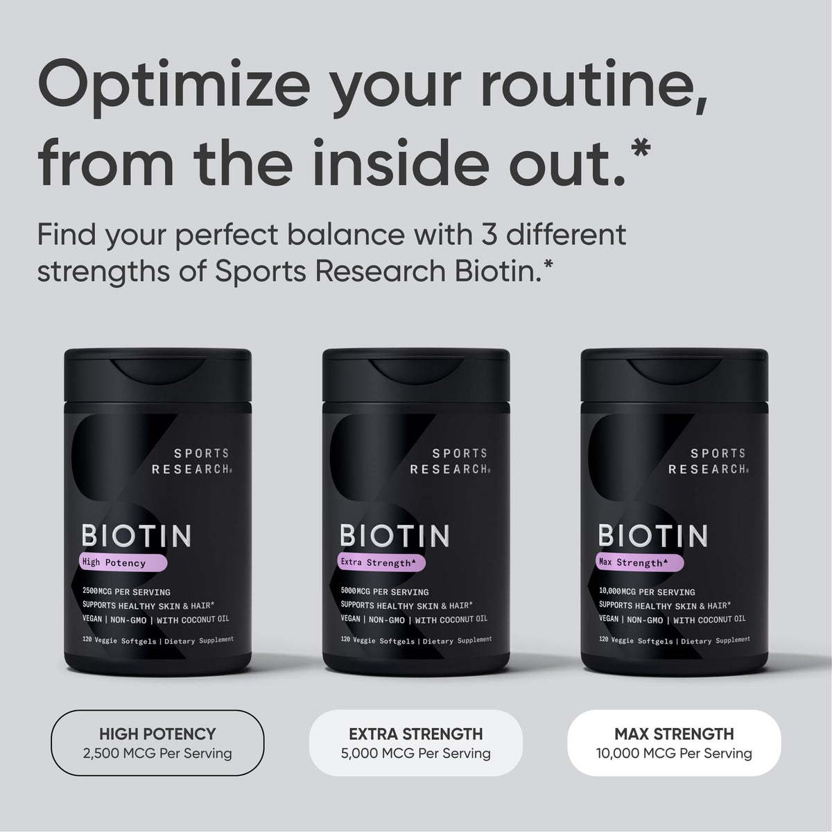 Gélules de Sports Research avec huile de coco sur fond blanc