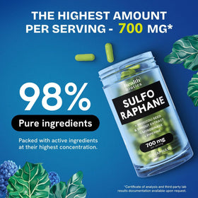 Gélules de Sulforaphane Bio Healthbiotics sur fond blanc