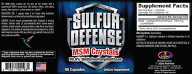 Gélules de Sulfur Defense Opti-MSM sur un fond blanc