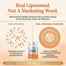 Gélules de Sundhed Natural Vitamine C Liposomale avec un verre d'eau