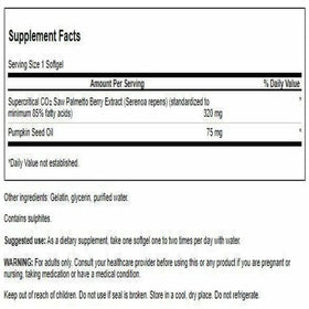 Gélules de Swanson Saw Palmetto 320 mg sur une surface blanche