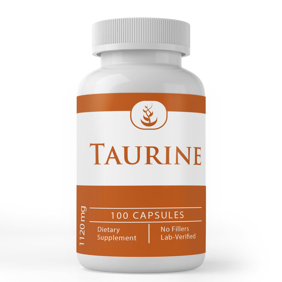 Gélules de Taurine PURE originales devant un fond blanc