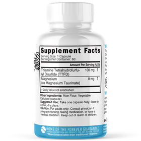 Gélules de Thiamine B1 100mg Nature's Fusions avec emballage