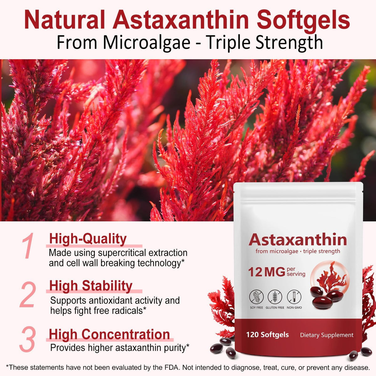 Gélules de VitaCoeur Astaxanthine dans une main