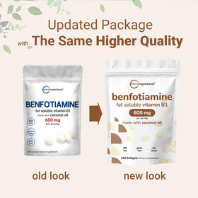 Gélules de vitamine B1 Benfotiamine avec huile de noix de coco
