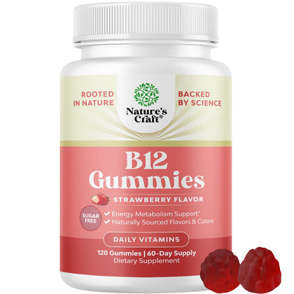 Gélules de Vitamine B12 Natures Craft 1000mcg - vue de face