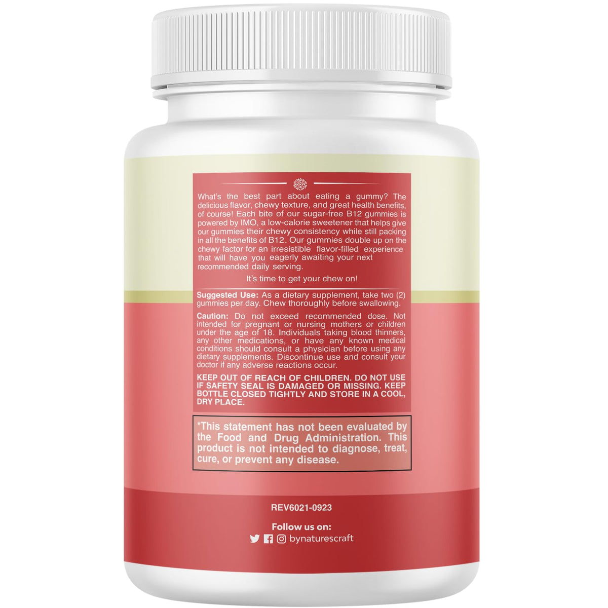 Gélules de Vitamine B12 Natures Craft sur un fond neutre
