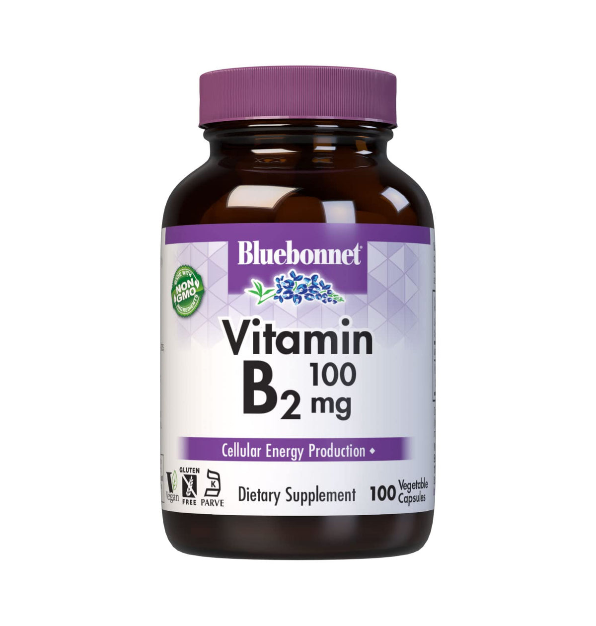 Gélules de Vitamine B2 100 mg BlueBonnet dans l'emballage avant
