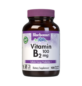 Gélules de Vitamine B2 100 mg BlueBonnet dans l'emballage avant