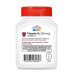Gélules de Vitamine D3 21st Century dans une main