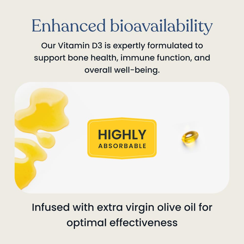 Gélules de vitamine D3 5000 IU de Better Way Health, prise avec un verre d'eau