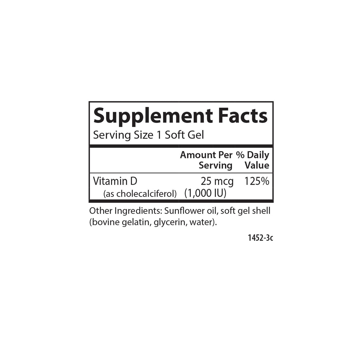 Gélules de Vitamine D3 Carlson sur fond blanc