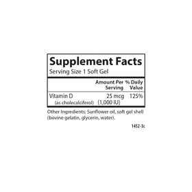 Gélules de Vitamine D3 Carlson sur fond blanc