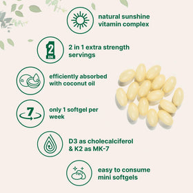 Gélules de Vitamine D3 et K2 dans une main