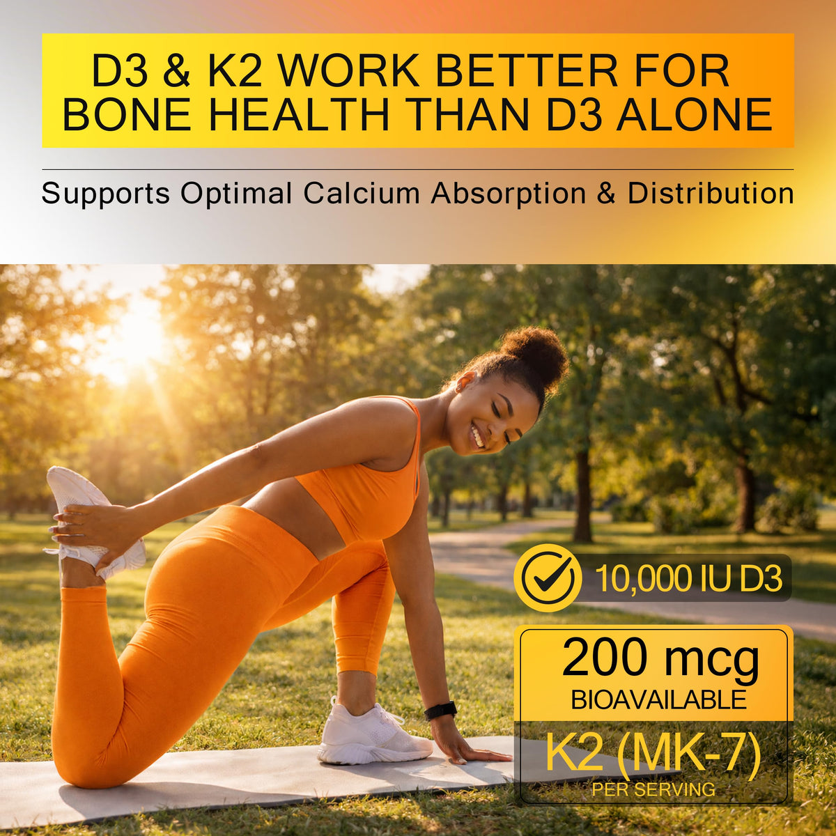 Gélules de vitamine D3 K2 dans une main
