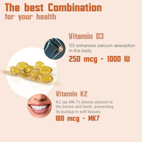Gélules de vitamine D3 K2 Health Dose dans un flacon