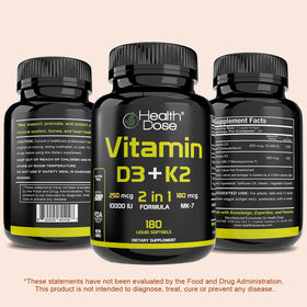 Gélules de vitamine D3 K2 Health Dose dans une main