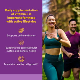 Gélules de Vitamine E 134 mg, vue latérale avec étiquette
