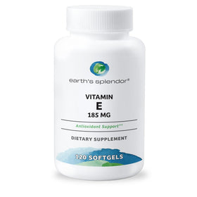 Gélules de Vitamine E Earth's Splendor 185mg, flacon avant