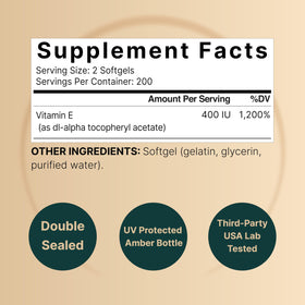 Gélules de vitamine E NatureBell, vue de près