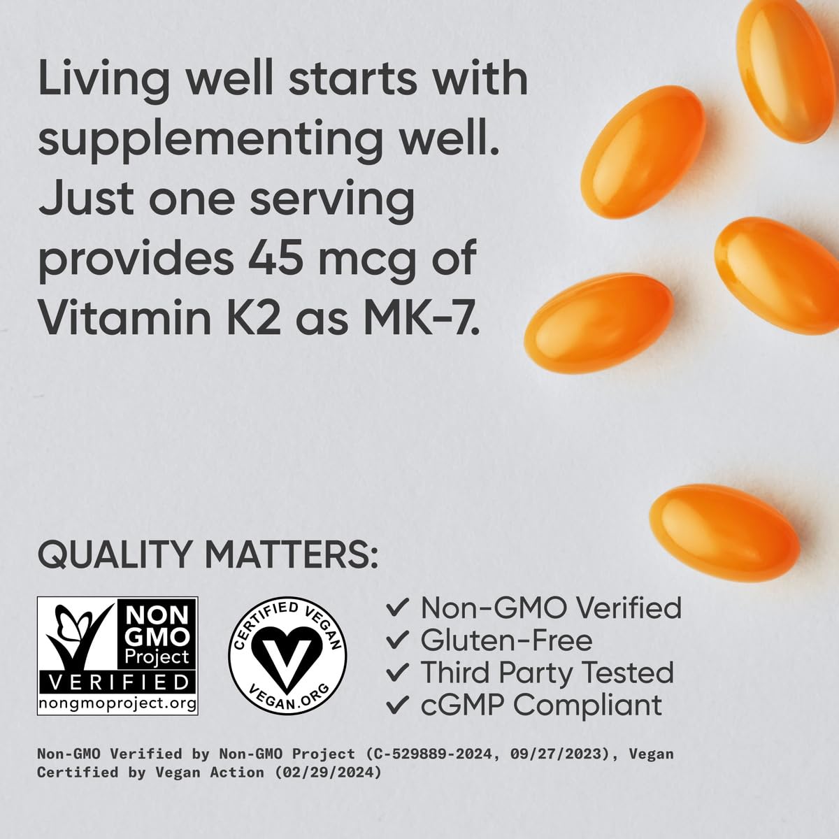 Gélules de Vitamine K2 dans leur emballage