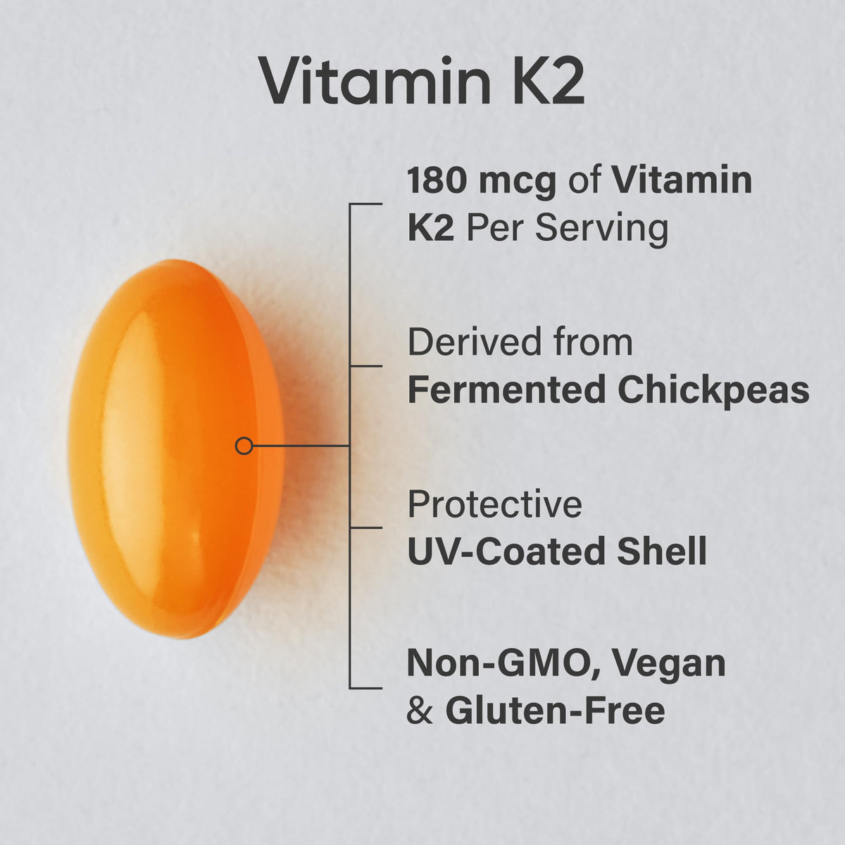 Gélules de Vitamine K2 MK-7 de Sports Research en gros plan