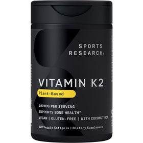 Gélules de Vitamine K2 MK-7 Sports Research avec emballage avant