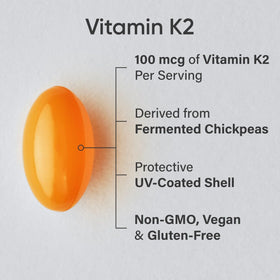 Gélules de Vitamine K2 MK-7 Sports Research avec huile de coco MCT