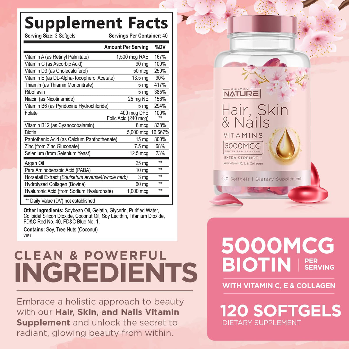 Gélules de vitamines Built by Nature en format doux