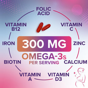 Gélules de vitamines prénatales Nature's Nutrition sur une table
