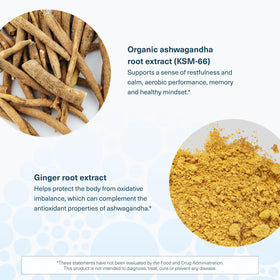 Gélules de Youtheory Ashwagandha 1 000 mg sur une table