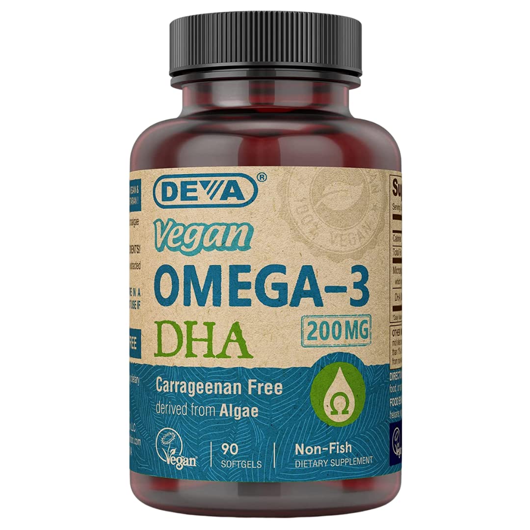 Gélules DEVA Vegan Omega-3 DHA 200 MG en vue de face