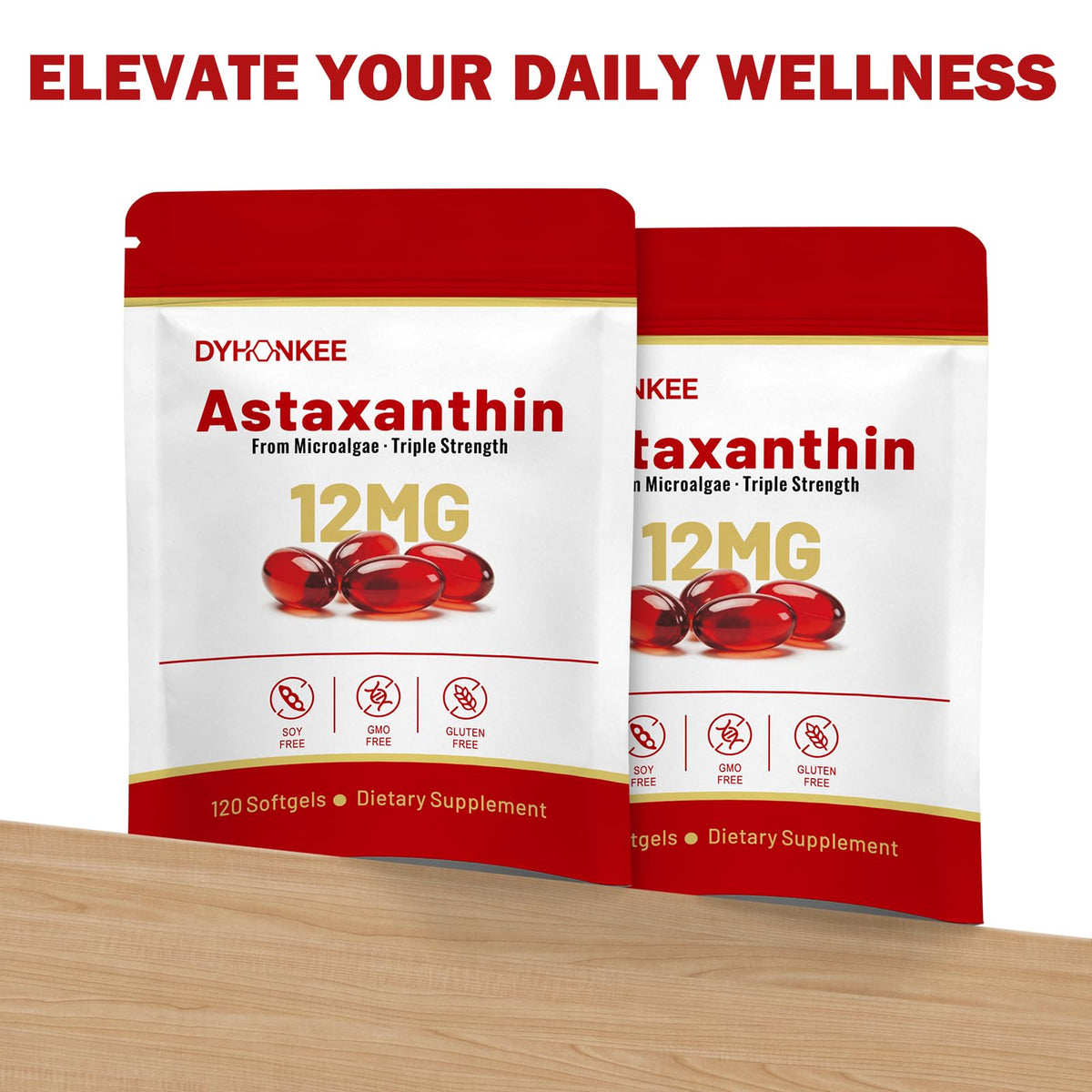 Gélules douces DYHONKEE Astaxanthin dans un sachet