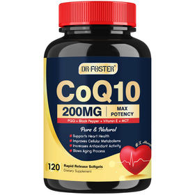 Gélules DRFOSTER CoQ10 200mg avec PQQ et Vitamine E dans l'emballage