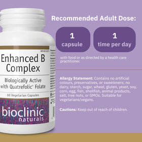 Gélules du Complexe B Amélioré de Bioclinic Naturals, vue de près