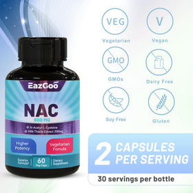 Gélules EAZGOO NAC dans une cuillère en bois