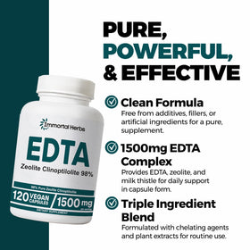Gélules EDTA 1500mg Immortal Herbs étiquette et ingrédients