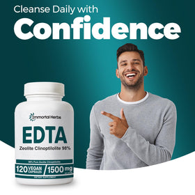 Gélules EDTA 1500mg Immortal Herbs présentation sur un fond neutre