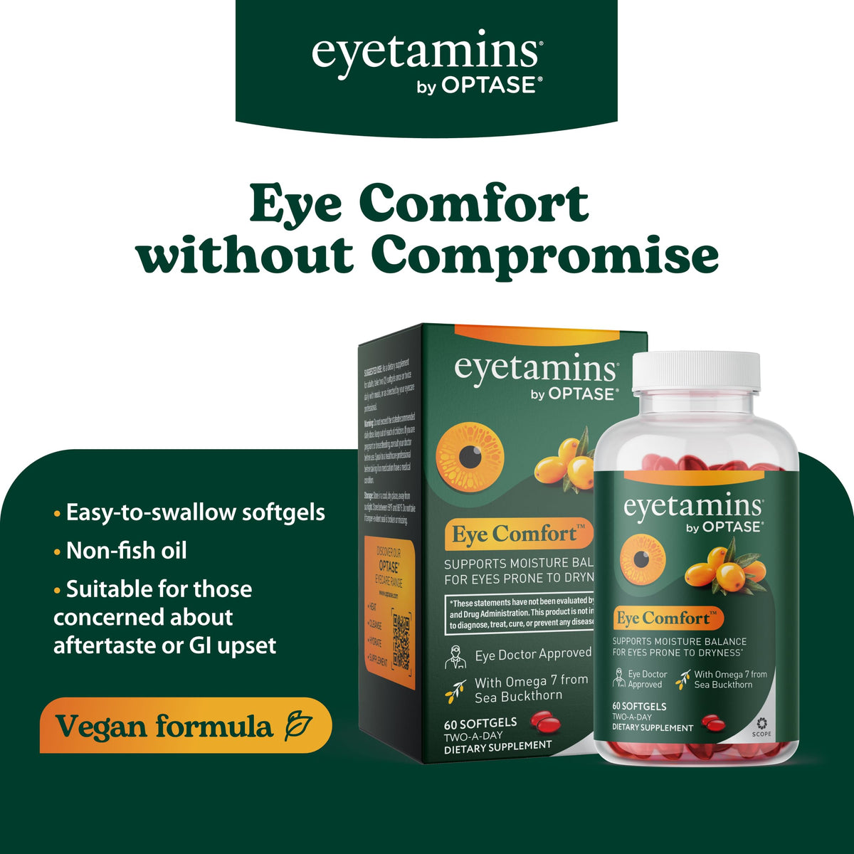 Gélules eyetamins sur fond blanc