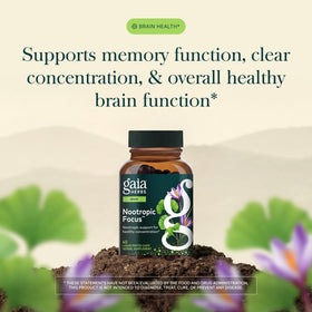 Gélules Gaia Herbs Nootropic Focus avec ingrédients naturels